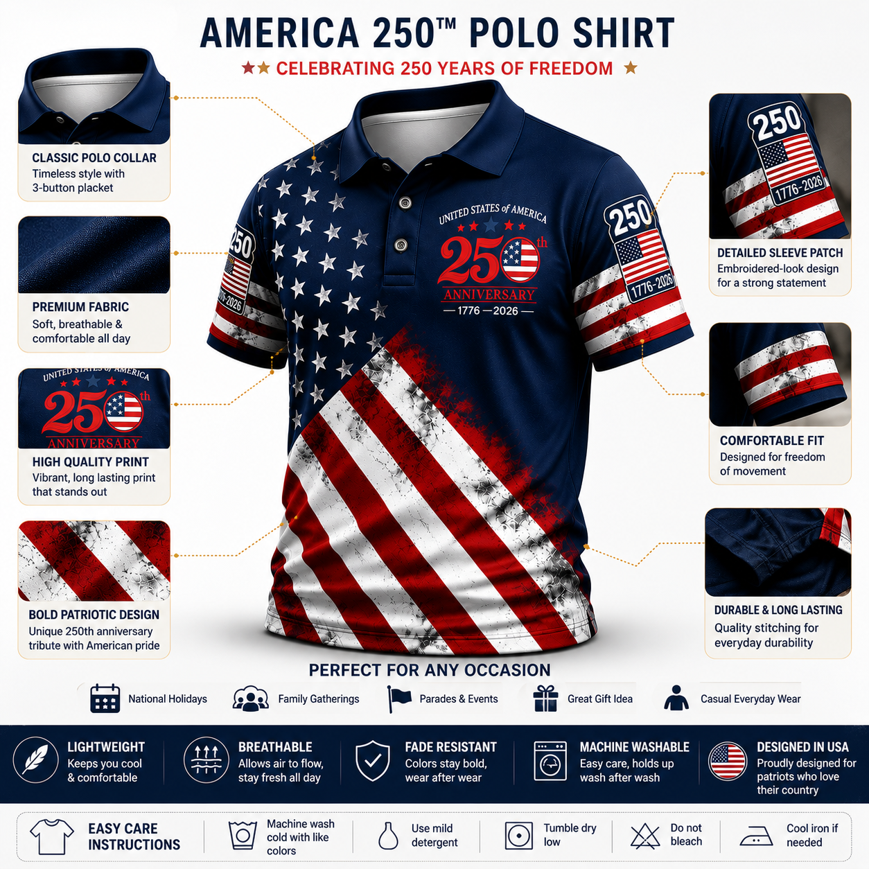 Liberty Heritage Polo – America 250 Edition