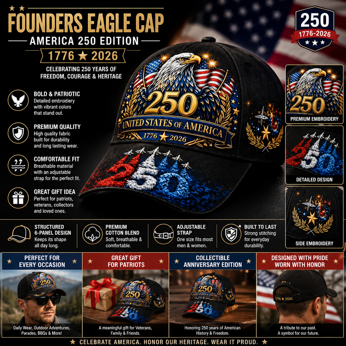 Founders Eagle Cap – America 250 Aviation Edition.