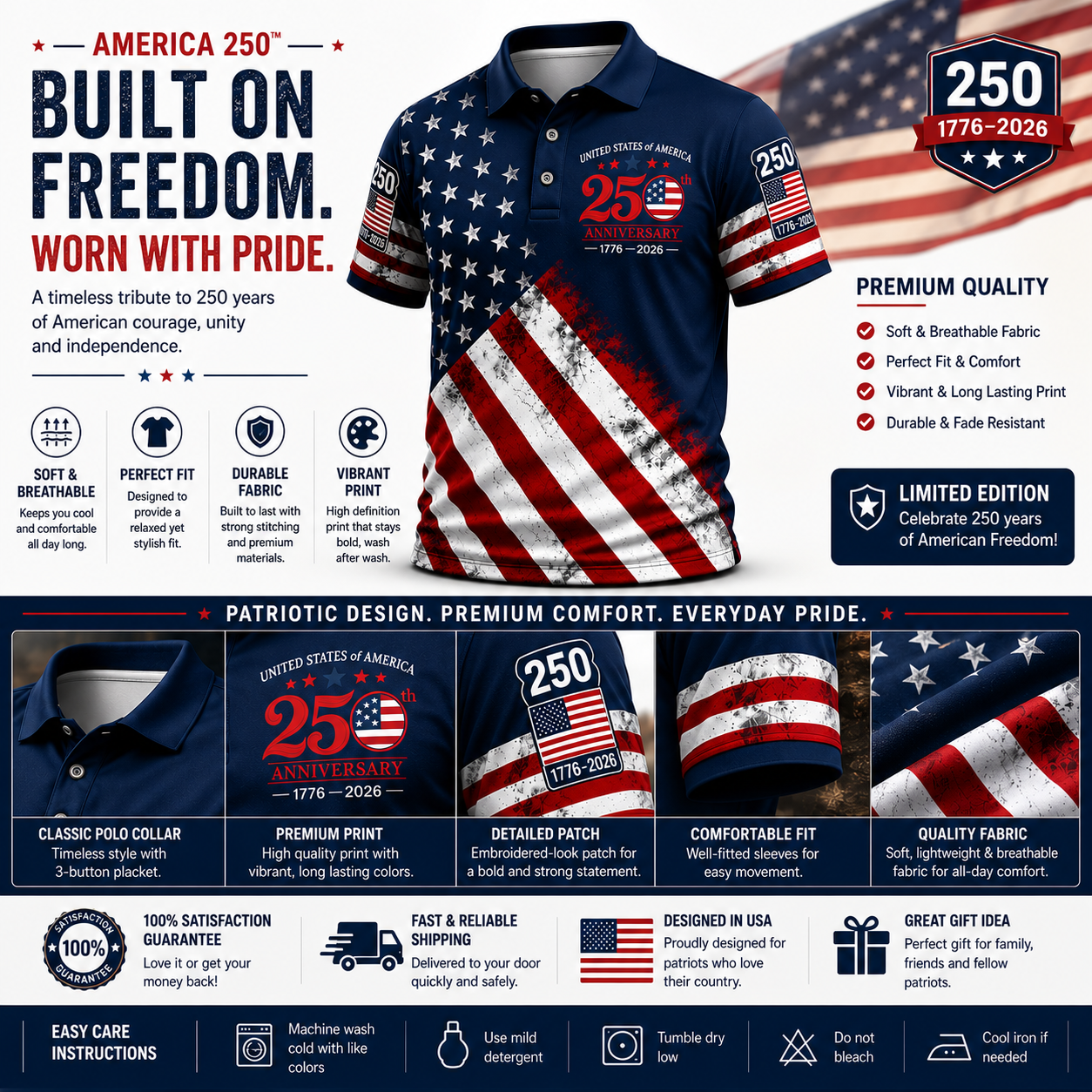 Liberty Heritage Polo – America 250 Edition