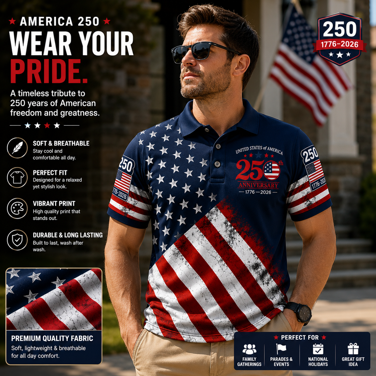 Liberty Heritage Polo – America 250 Edition